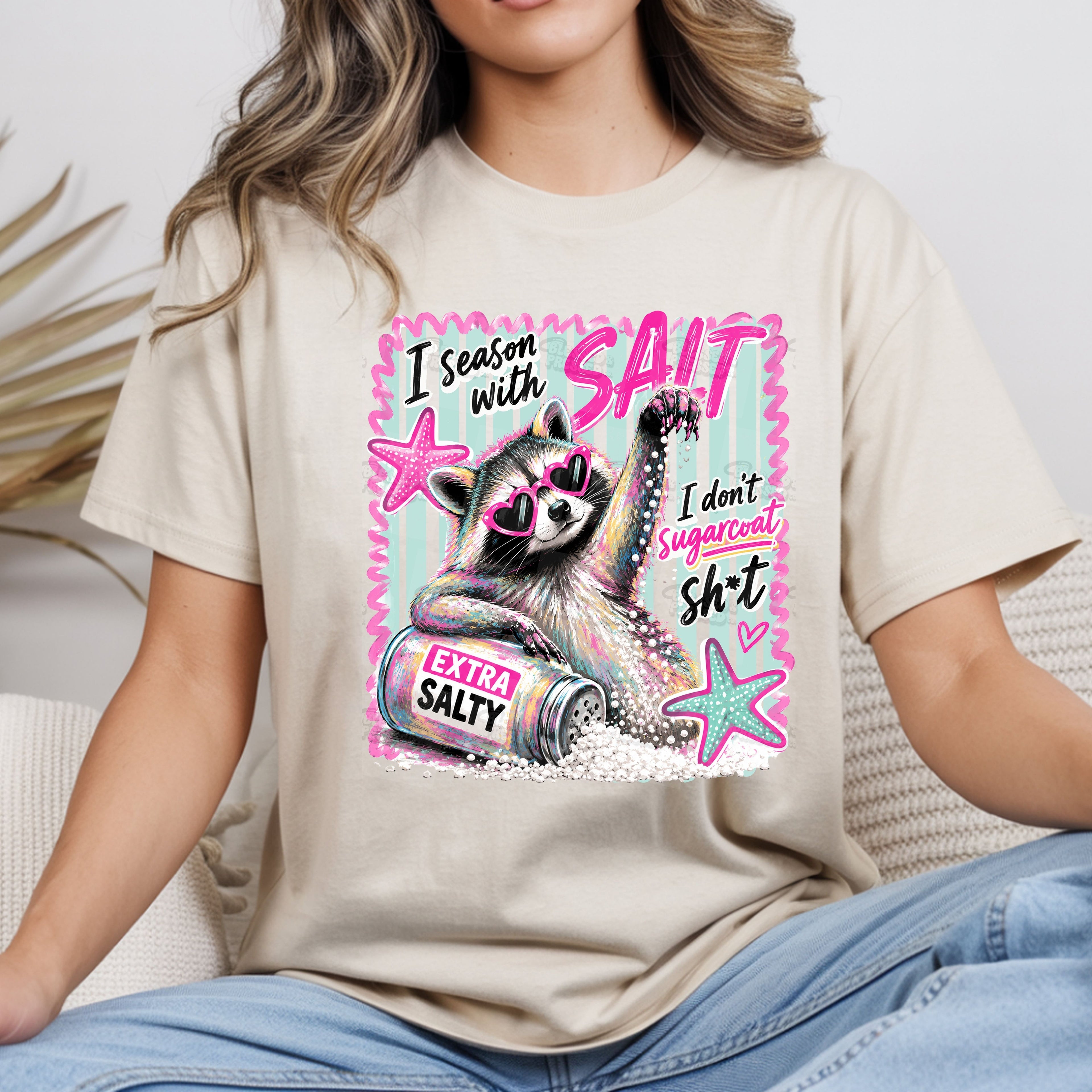 I Season With Salt Funny Retro Graphic