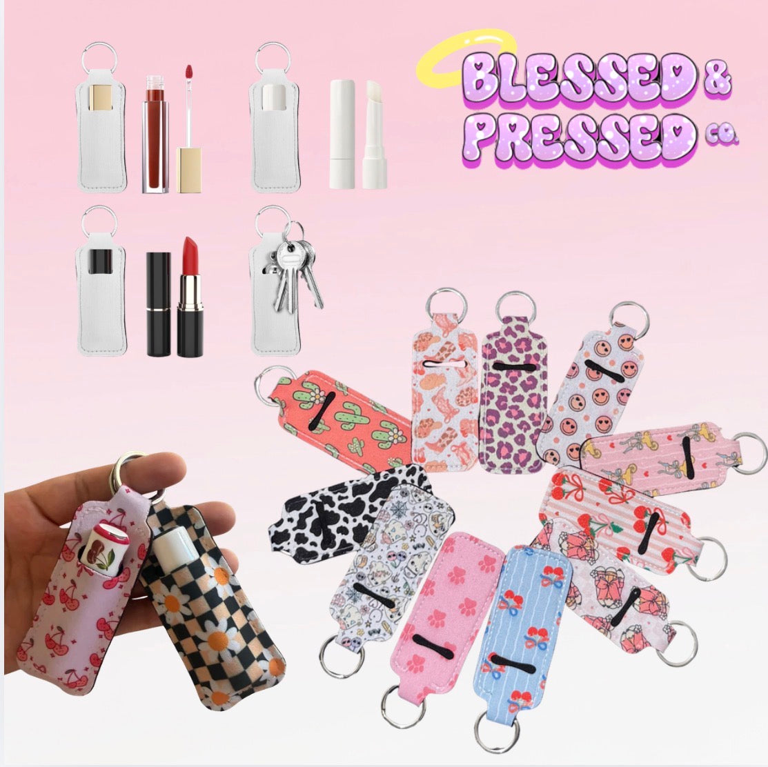 Aesthetic Lip Balm & Lipstick Holder Keychain